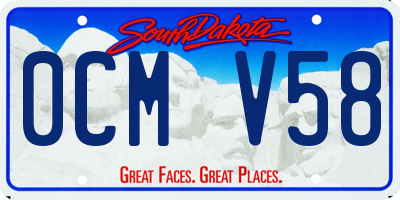 SD license plate 0CMV58