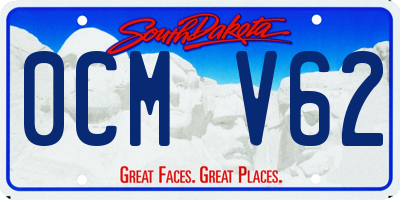 SD license plate 0CMV62