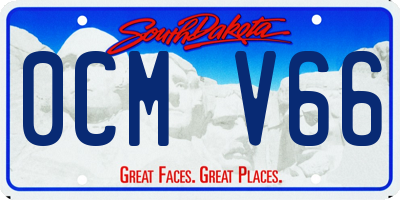 SD license plate 0CMV66