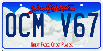 SD license plate 0CMV67