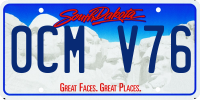 SD license plate 0CMV76