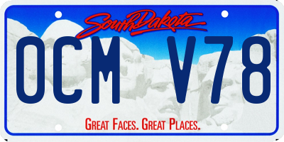 SD license plate 0CMV78