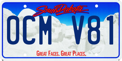 SD license plate 0CMV81