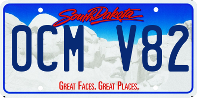 SD license plate 0CMV82