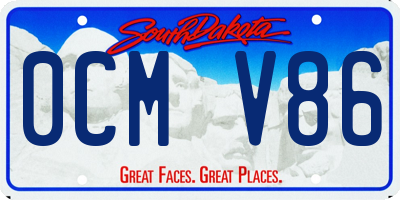 SD license plate 0CMV86