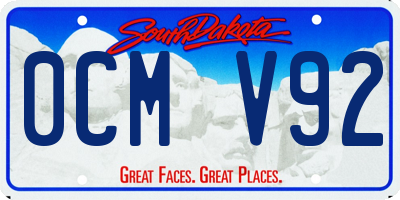 SD license plate 0CMV92