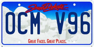 SD license plate 0CMV96