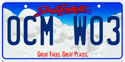 SD license plate 0CMW03