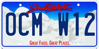SD license plate 0CMW12