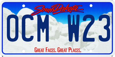 SD license plate 0CMW23