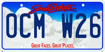 SD license plate 0CMW26