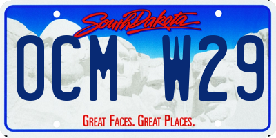 SD license plate 0CMW29