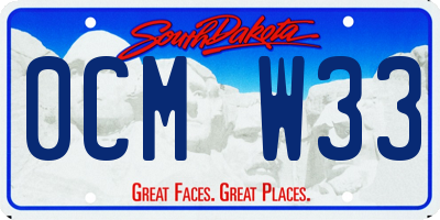 SD license plate 0CMW33