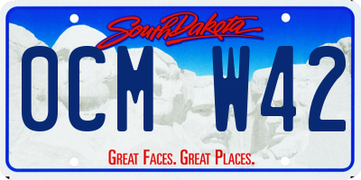 SD license plate 0CMW42
