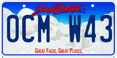 SD license plate 0CMW43
