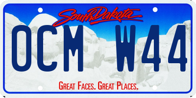 SD license plate 0CMW44