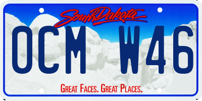 SD license plate 0CMW46