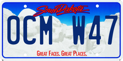 SD license plate 0CMW47