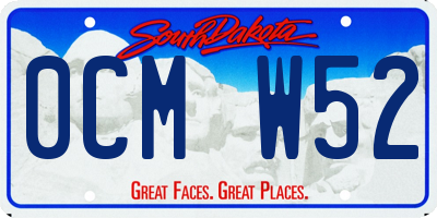 SD license plate 0CMW52