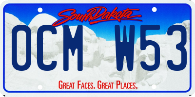 SD license plate 0CMW53