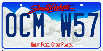 SD license plate 0CMW57