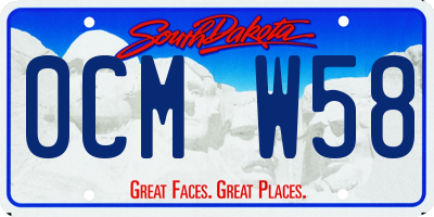 SD license plate 0CMW58