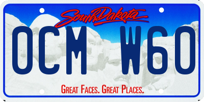 SD license plate 0CMW60