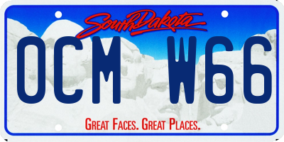 SD license plate 0CMW66