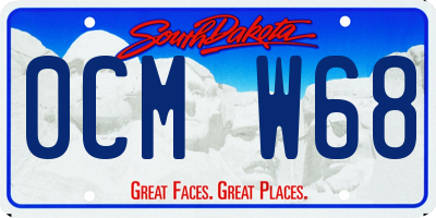 SD license plate 0CMW68