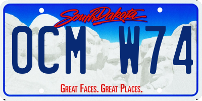 SD license plate 0CMW74