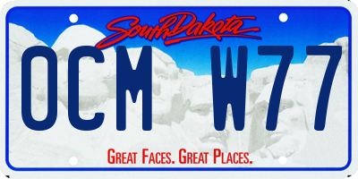 SD license plate 0CMW77