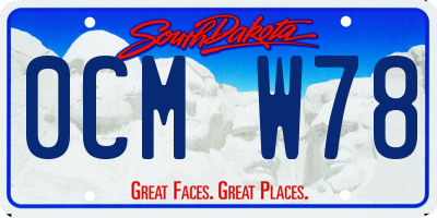 SD license plate 0CMW78