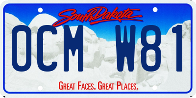 SD license plate 0CMW81