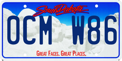 SD license plate 0CMW86