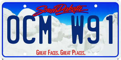 SD license plate 0CMW91