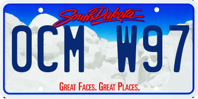 SD license plate 0CMW97