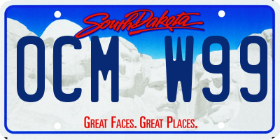 SD license plate 0CMW99
