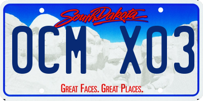 SD license plate 0CMX03