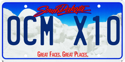SD license plate 0CMX10