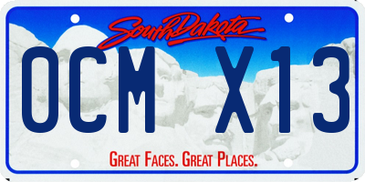 SD license plate 0CMX13