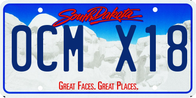 SD license plate 0CMX18