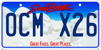 SD license plate 0CMX26