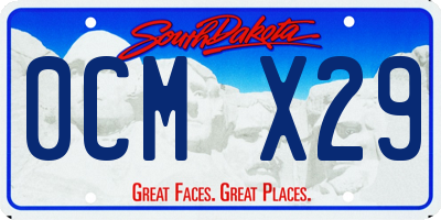 SD license plate 0CMX29