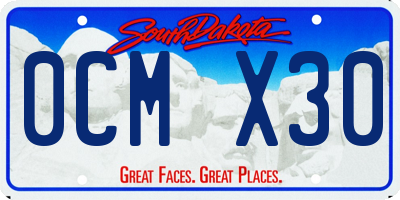 SD license plate 0CMX30