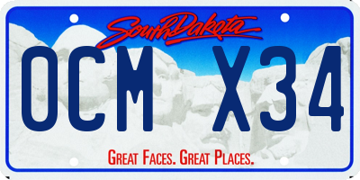 SD license plate 0CMX34