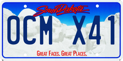 SD license plate 0CMX41