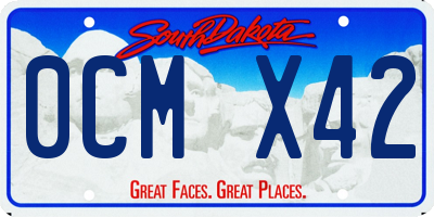 SD license plate 0CMX42