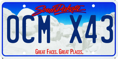 SD license plate 0CMX43