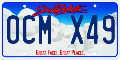 SD license plate 0CMX49