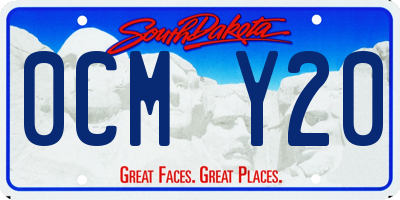 SD license plate 0CMY20